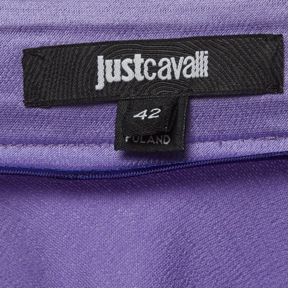Just Cavalli Purple Satin Asymmetric Skirt M - Picture 5 of 7
